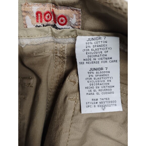 No Boundaries nobo Size 7 Capri Pants Khaki Cargo Juniors - Picture 4 of 12